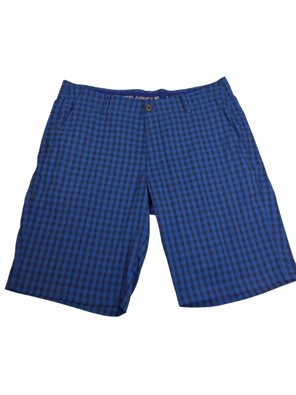 Under Armour Men's Blue and Black Plaid Performance Golf Shorts